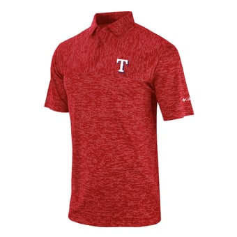 Men's Columbia Red Texas Rangers Heading Out Polo