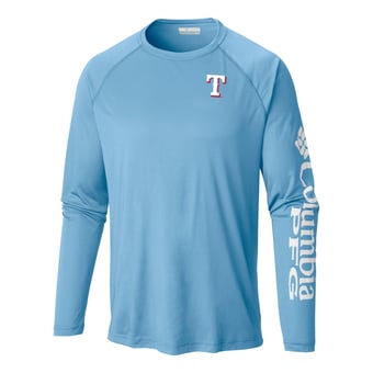 Men's Columbia Light Blue Texas Rangers Terminal Tackle Long Sleeve Shirt