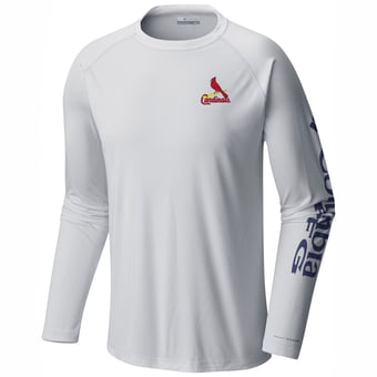 Men's Columbia White St. Louis Cardinals Terminal Tackle Long Sleeve Shirt