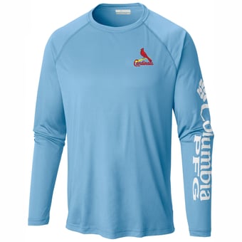 Men's Columbia Light Blue St. Louis Cardinals Terminal Tackle Long Sleeve Shirt