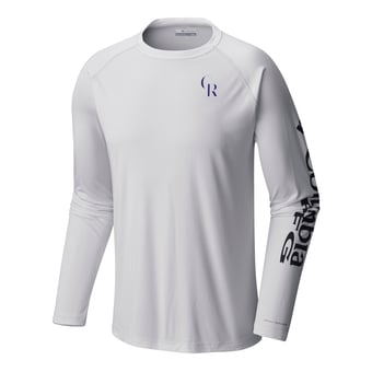 Men's Columbia White Colorado Rockies Terminal Tackle Long Sleeve Shirt
