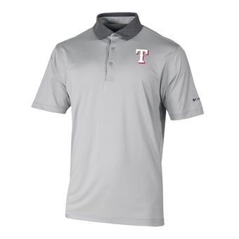 Men's Columbia Gray Texas Rangers Settle In Polo