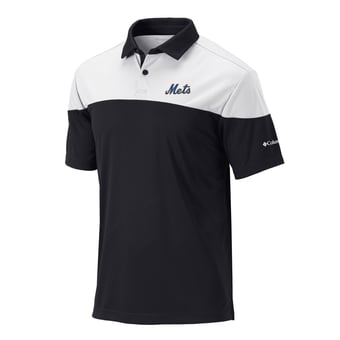 Men's Columbia Black New York Mets Best Ball Polo