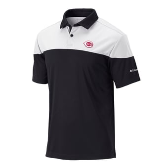 Men's Columbia Black Cincinnati Reds Best Ball Polo
