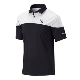 Men's Columbia Black Colorado Rockies Best Ball Polo