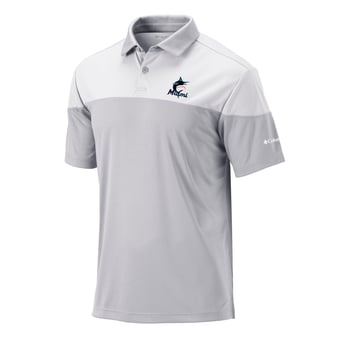 Men's Columbia Gray Miami Marlins Best Ball Polo