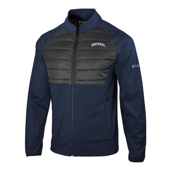 Men's Columbia Navy Milwaukee Brewers In The Element Full-Zip Jacket