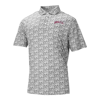 Men's Columbia Gray Los Angeles Angels Catchy Swing Polo