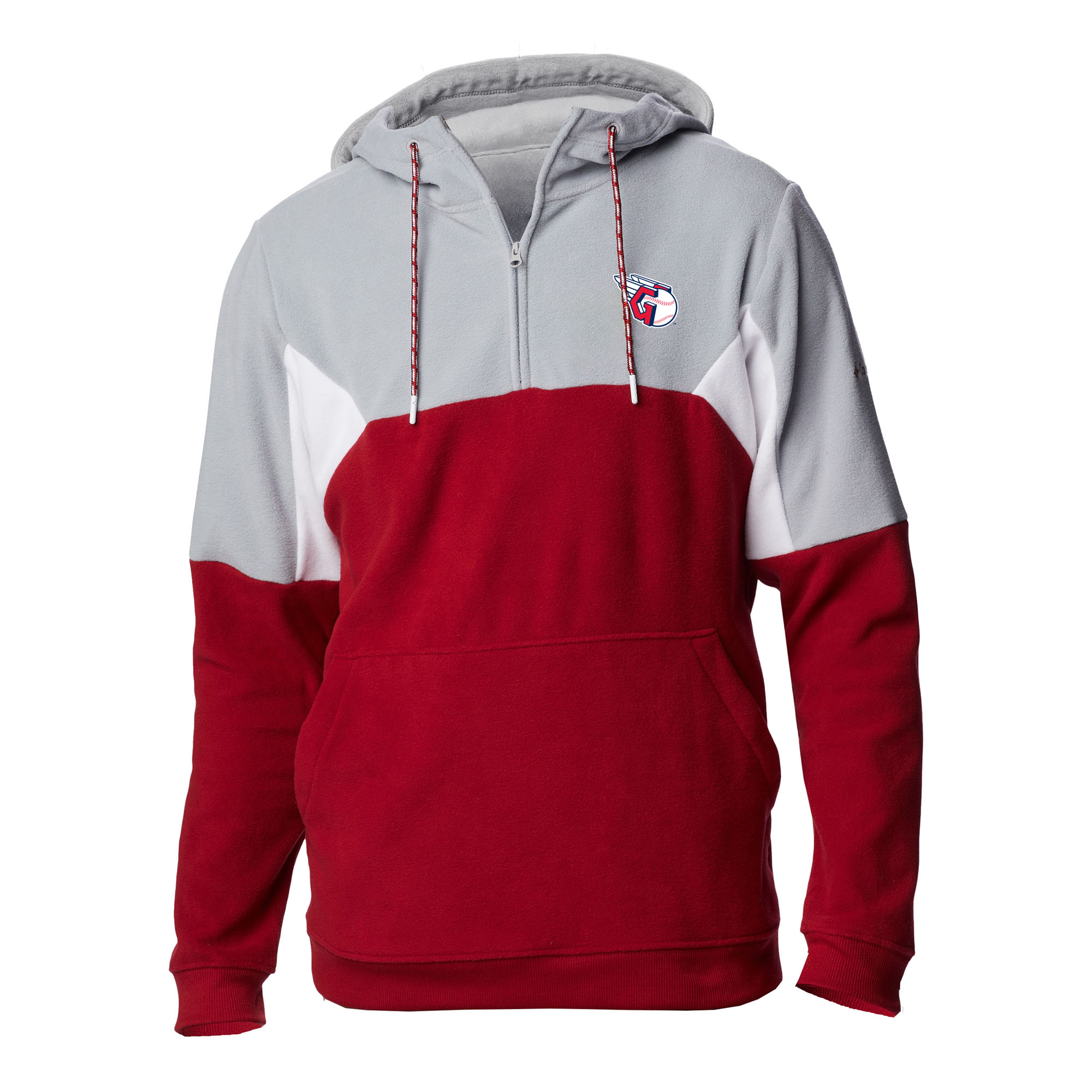 Men's Columbia Red Cleveland Guardians Lodge Fleece Quarter-Zip Hoodie
