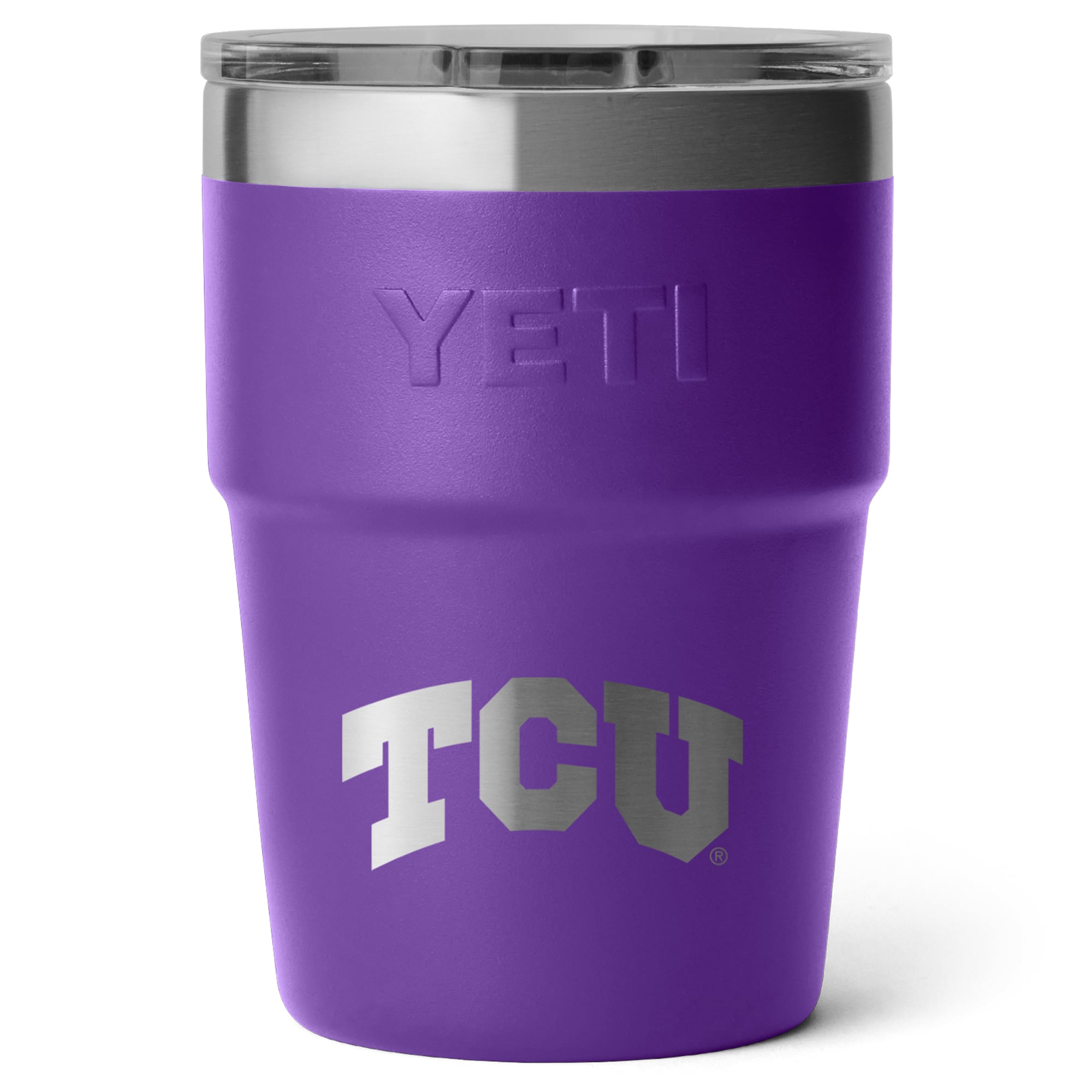 YETI TCU Horned Frogs 16oz. Rambler Stackable Cup with MagSlider Lid