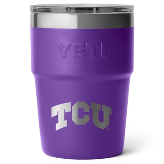 YETI TCU Horned Frogs 16oz. Rambler Stackable Cup with MagSlider Lid