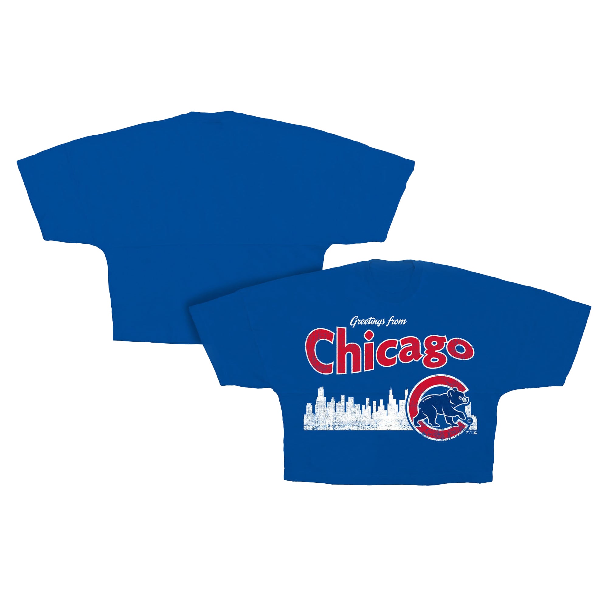 Women's Fanatics Royal Chicago Cubs Cropped Jersey T-Shirt