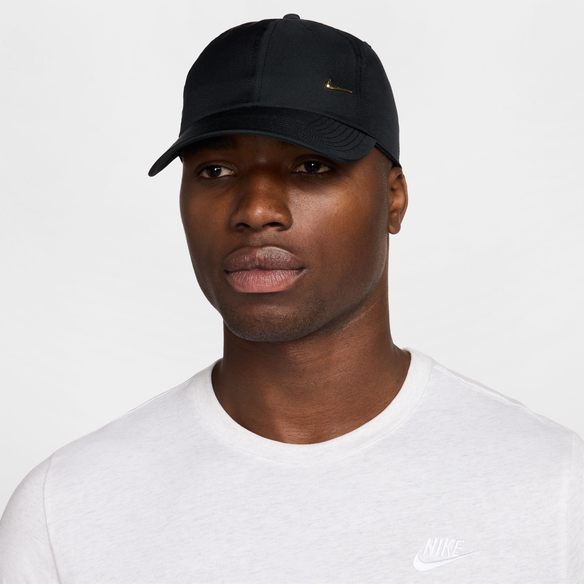Unisex Nike Black Metal Swoosh Dri-FIT Club Adjustable Hat