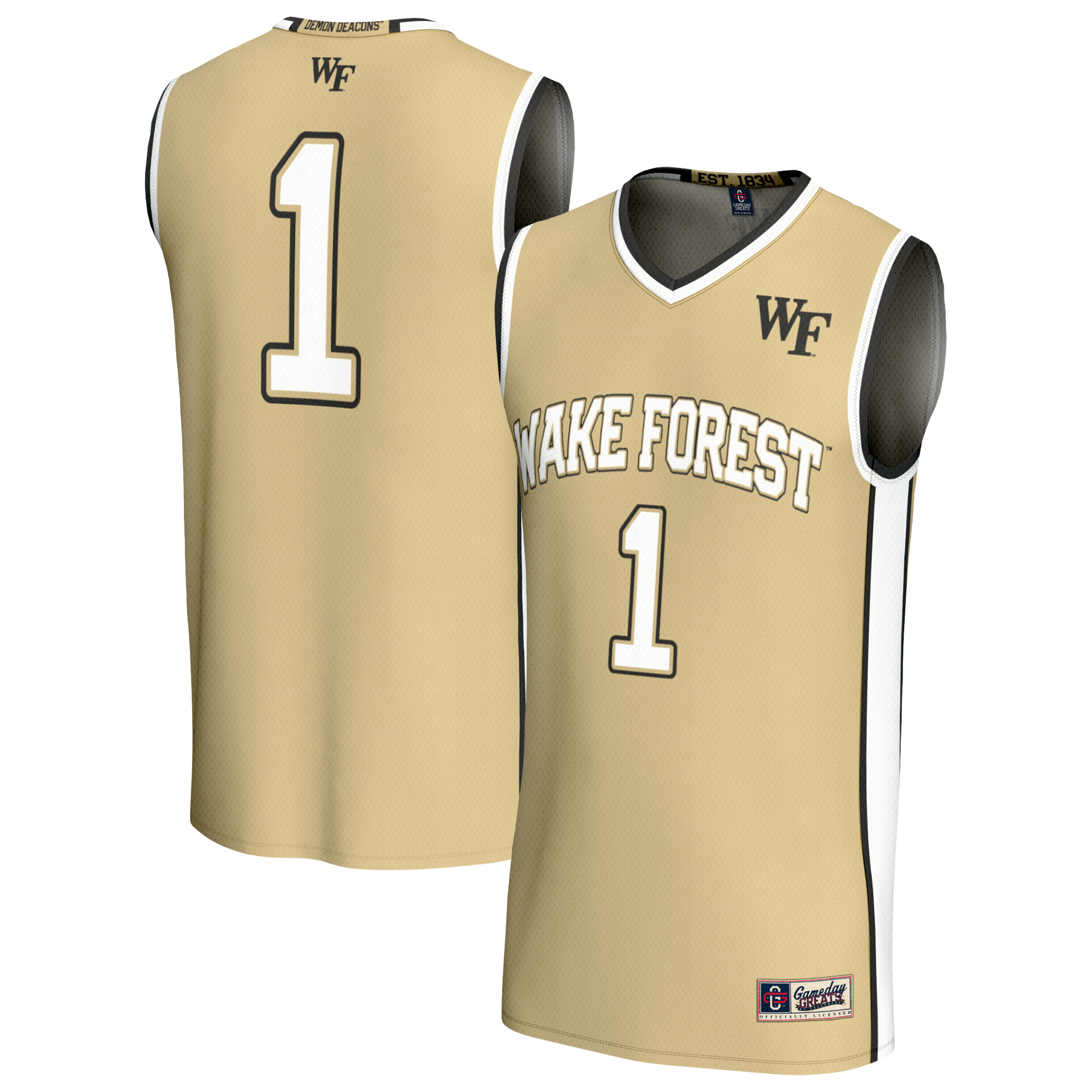Youth GameDay Greats #1 Gold Wake Forest Demon Deacons Lightweight Basketball Fashion Jersey