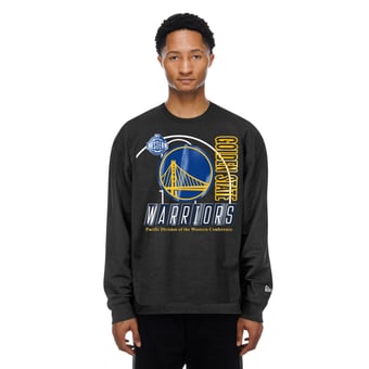 Men's New Era  Black Golden State Warriors Leisure Collection Stretch Fleece Sweatshirt