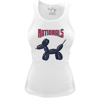 Women's Tiny Turnip White Washington Nationals Fitted Balloon Dog Tri-Blend Tank Top