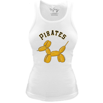 Women's Tiny Turnip White Pittsburgh Pirates Fitted Balloon Dog Tri-Blend Tank Top