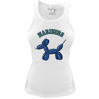 Women's Tiny Turnip White Seattle Mariners Fitted Balloon Dog Tri-Blend Tank Top