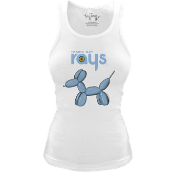 Women's Tiny Turnip White Tampa Bay Rays Fitted Balloon Dog Tri-Blend Tank Top