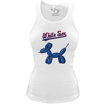 Women's Tiny Turnip White Chicago White Sox Fitted Balloon Dog Tri-Blend Tank Top