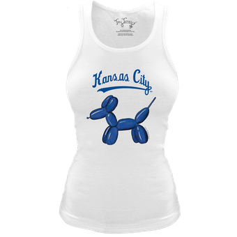 Women's Tiny Turnip White Kansas City Royals Fitted Balloon Dog Tri-Blend Tank Top
