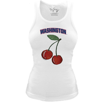 Women's Tiny Turnip White Washington Nationals Fitted Cherries Tri-Blend Tank Top