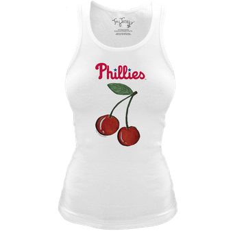 Women's Tiny Turnip White Philadelphia Phillies Fitted Cherries Tri-Blend Tank Top