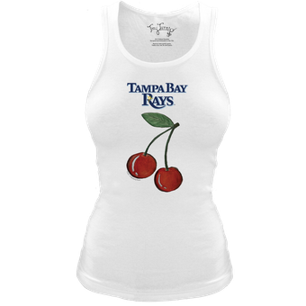 Women's Tiny Turnip White Tampa Bay Rays Fitted Cherries Tri-Blend Tank Top