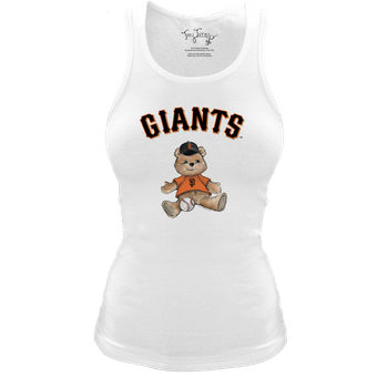Women's Tiny Turnip White San Francisco Giants Fitted Teddy Bear Tri-Blend Tank Top