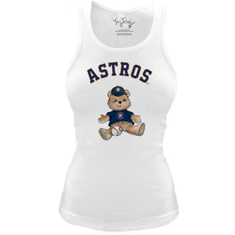 Women's Tiny Turnip White Houston Astros Fitted Teddy Bear Tri-Blend Tank Top