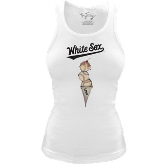 Women's Tiny Turnip White Chicago White Sox Fitted Triple Scoop Tri-Blend Tank Top