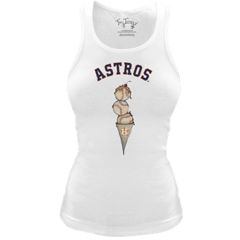 Women's Tiny Turnip White Houston Astros Fitted Triple Scoop Tri-Blend Tank Top