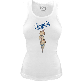 Women's Tiny Turnip White Kansas City Royals Fitted Triple Scoop Tri-Blend Tank Top