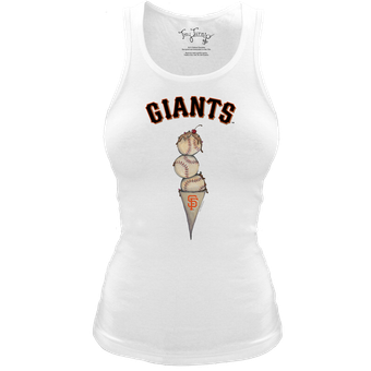 Women's Tiny Turnip White San Francisco Giants Fitted Triple Scoop Tri-Blend Tank Top