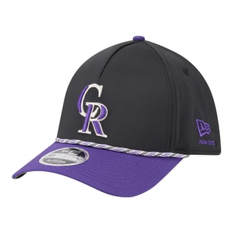 Men's New Era Black/Purple Colorado Rockies Rope M-Crown A-Frame 39THIRTY Flex Hat