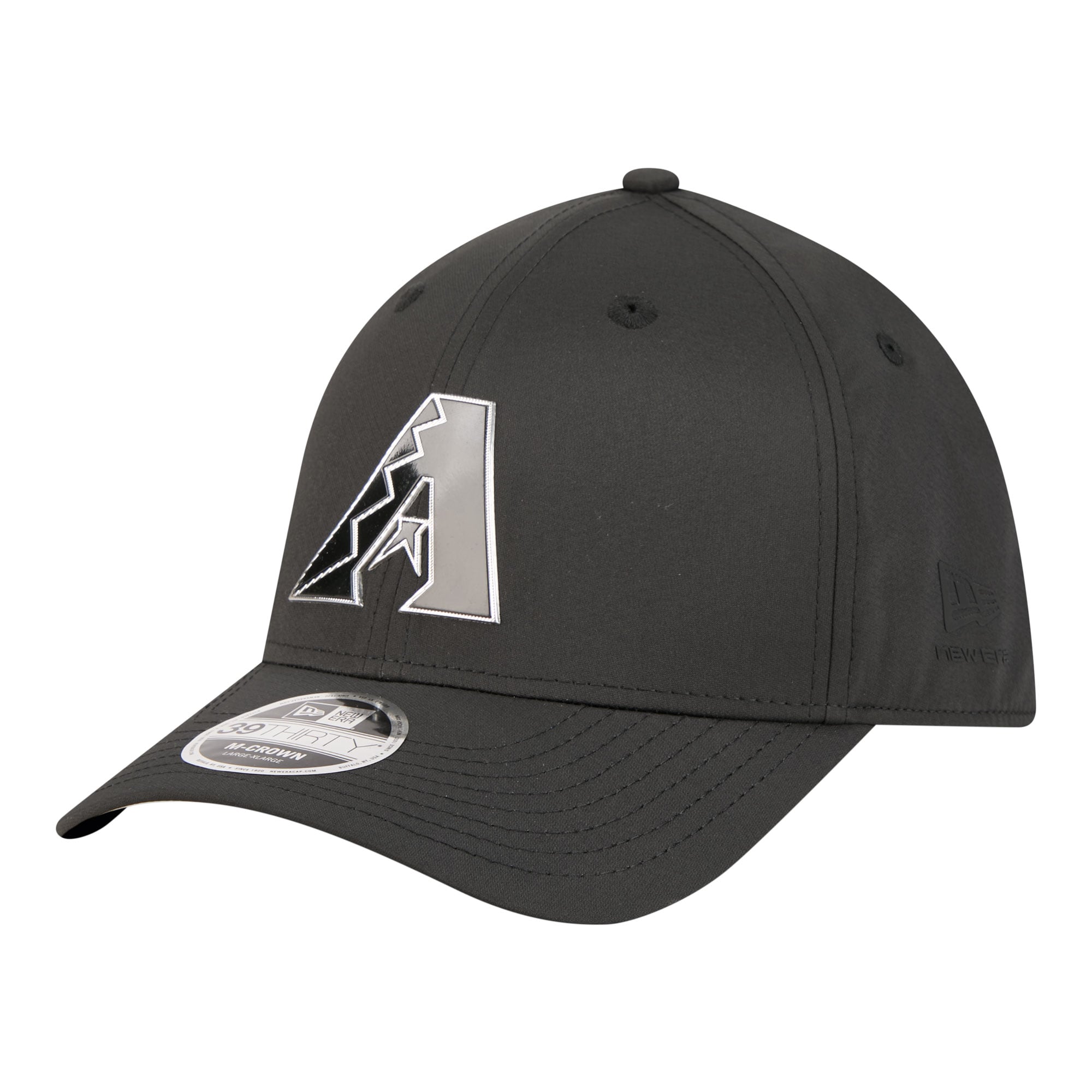 Men's New Era  Black Arizona Diamondbacks Metallic 39THIRTY M-Crown Flex Hat