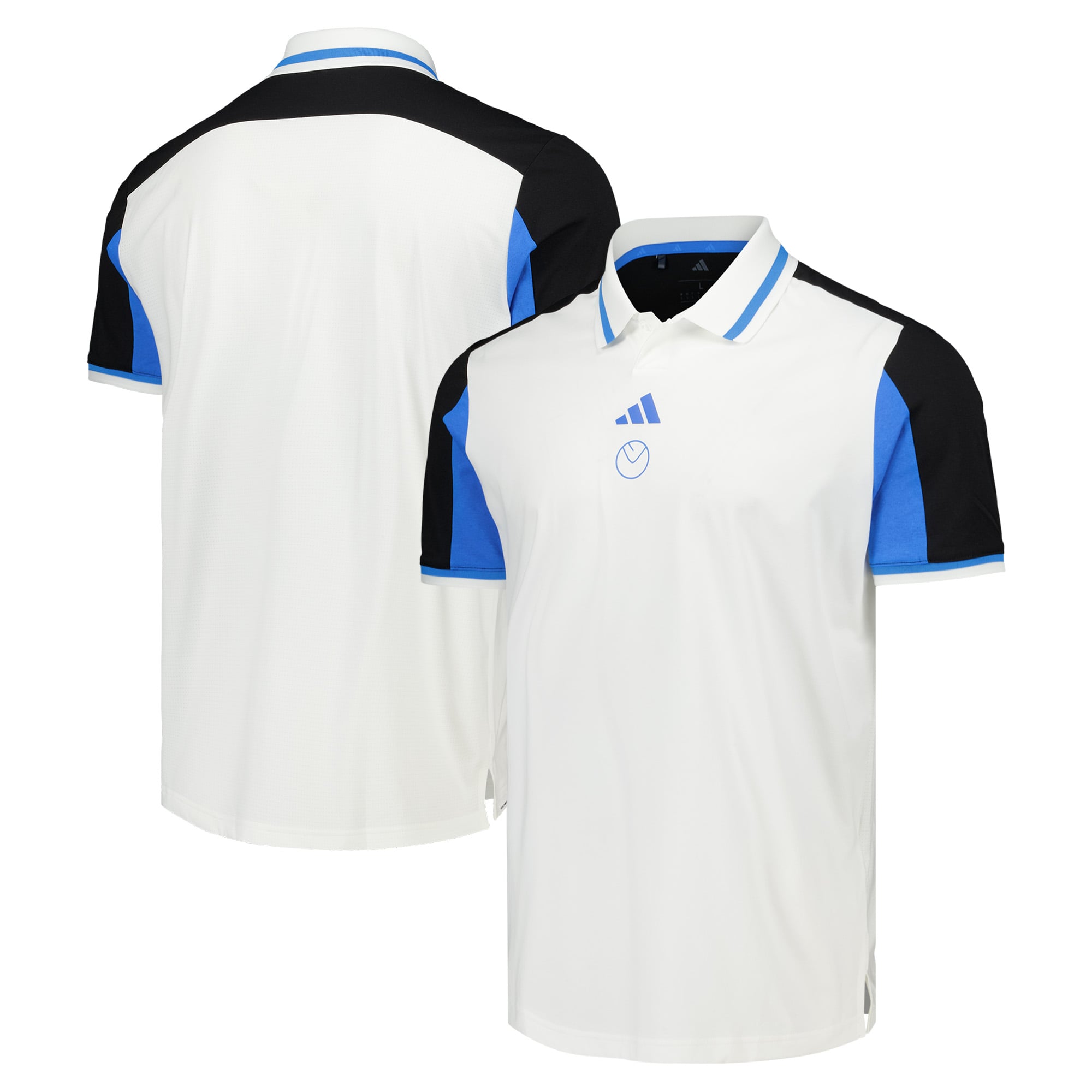 Leeds United adidas Golf Beyond The Course Vent Twistknit Polo Shirt - White