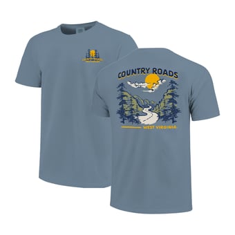 Unisex Image One  Blue West Virginia Mountaineers Hyper Local Mountain Road T-Shirt