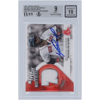 David Ortiz Boston Red Sox Autographed 2021 Topps Update Major League Material Jersey Relic #MLM-DO Beckett Fanatics Witnessed Authenticated 9/10 Card