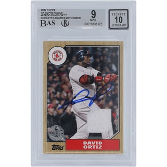 David Ortiz Boston Red Sox Autographed 2022 Topps '87 Topps White Jersey Relic #87R-DO Beckett Fanatics Witnessed Authenticated 9/10 Card