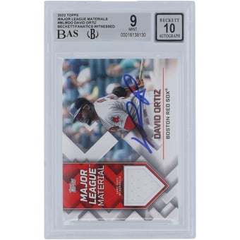 David Ortiz Boston Red Sox Autographed 2022 Topps Major League Material White Jersey Relic #MLM-DO Beckett Fanatics Witnessed Authenticated 9/10 Card