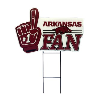 "Pegasus Arkansas Razorbacks 11"" x 23"" #1 Fan Yard Sign"