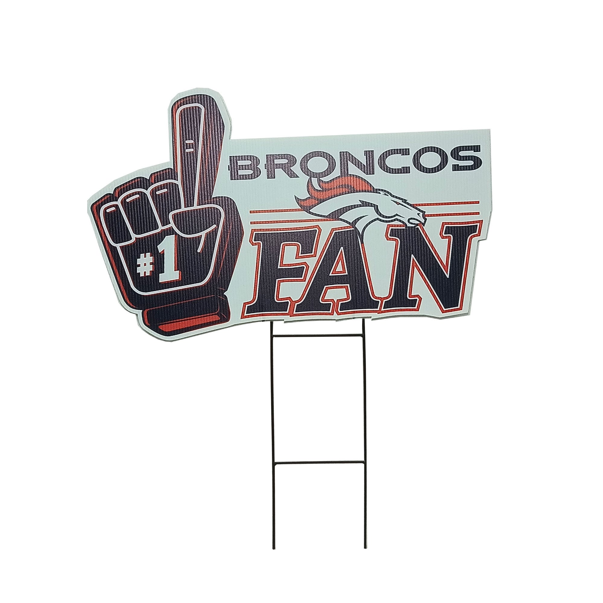 Pegasus Denver Broncos 11" x 23" #1 Fan Yard Sign
