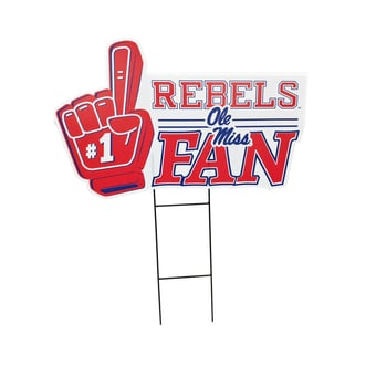 "Pegasus Ole Miss Rebels 11"" x 23"" #1 Fan Yard Sign"
