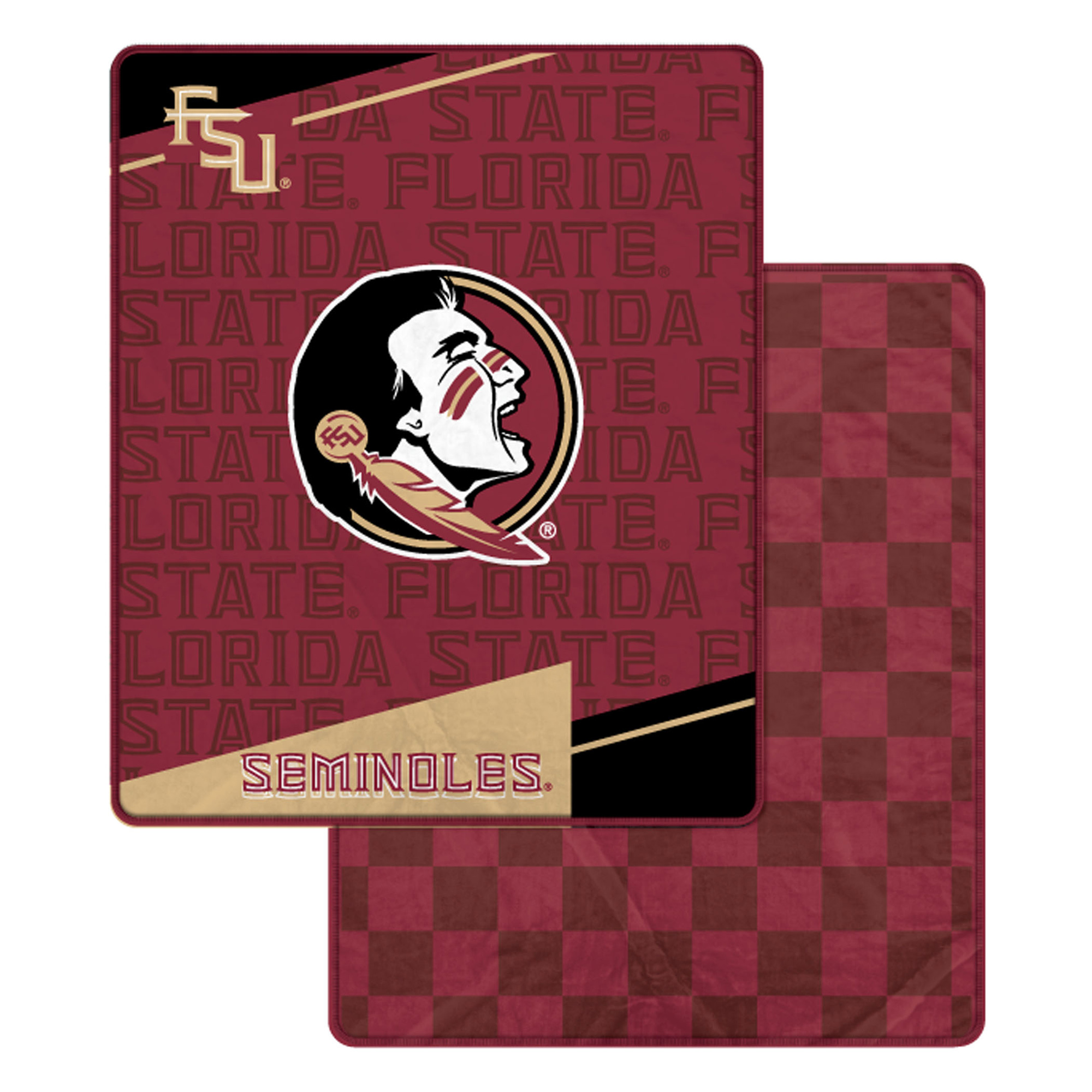 Pegasus Florida State Seminoles 60" x 70" Diagonal Ghost Checkered Double-Sided Blanket