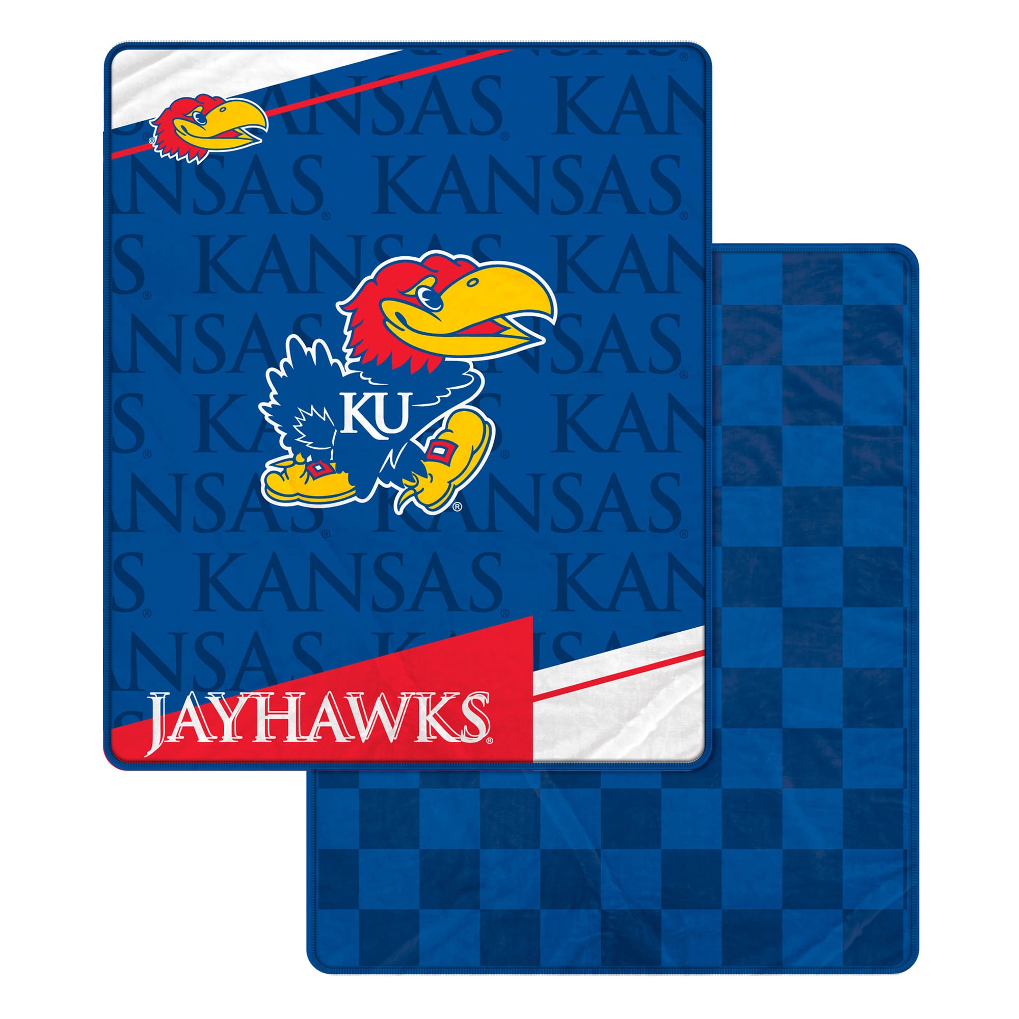 Pegasus Kansas Jayhawks 60" x 70" Diagonal Ghost Checkered Double-Sided Blanket