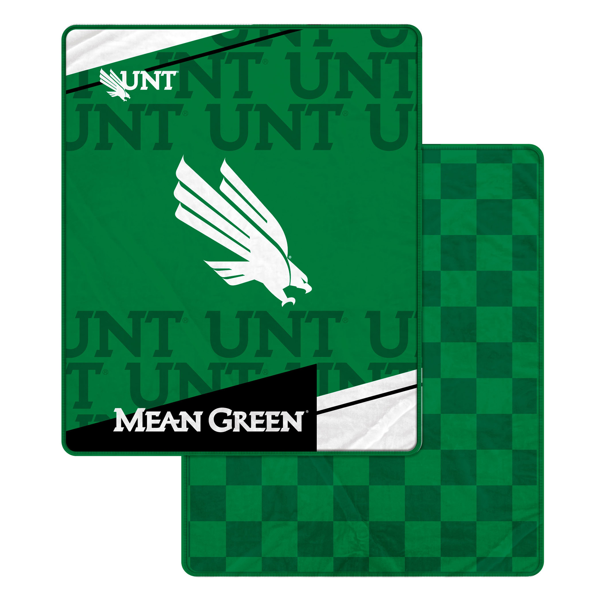 Pegasus North Texas Mean Green 60" x 70" Diagonal Ghost Checkered Double-Sided Blanket