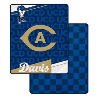 Pegasus UC Davis Aggies 60" x 70" Diagonal Ghost Checkered Double-Sided Blanket