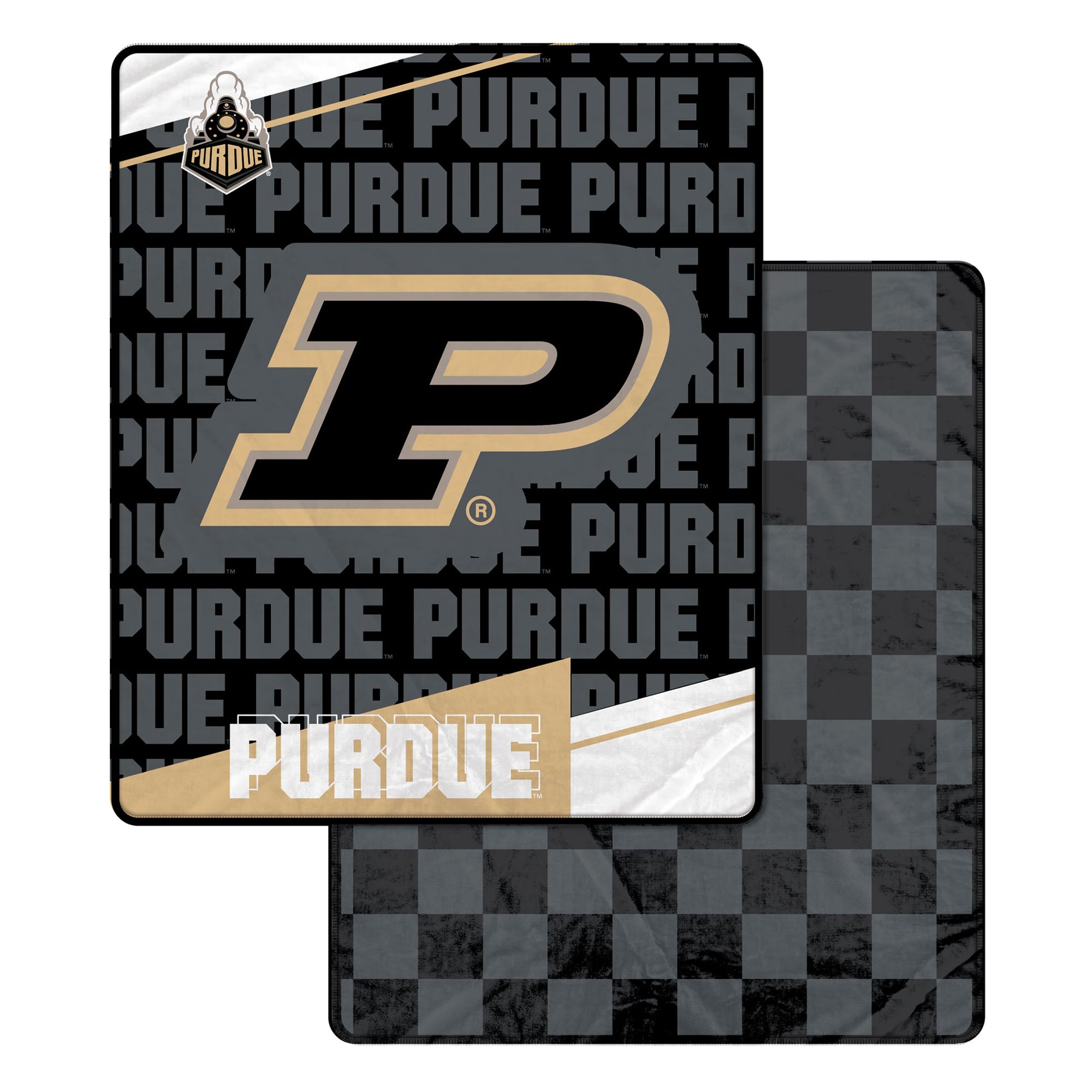 Pegasus Purdue Boilermakers 60" x 70" Diagonal Ghost Checkered Double-Sided Blanket