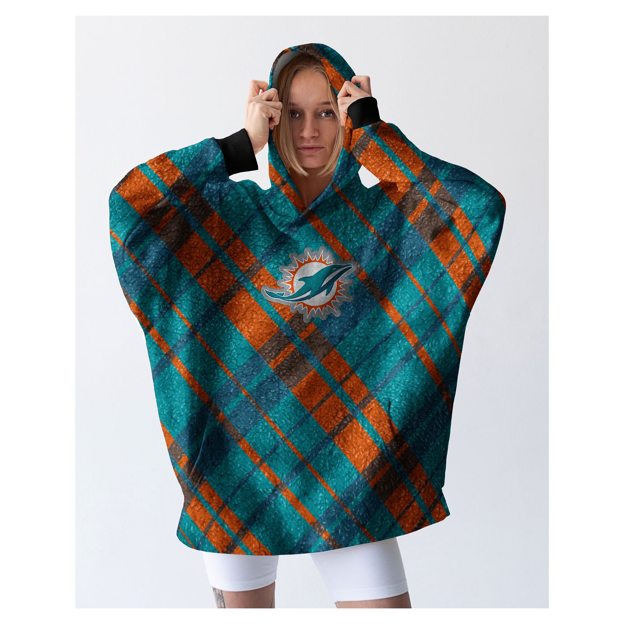 Pegasus Miami Dolphins 34″ x 34″ Digital Dash Sherpa Hooded Fan Cape Pegasus Miami Dolphins 34″ x 34″ Digital Dash Sherpa Hooded Fan Cape